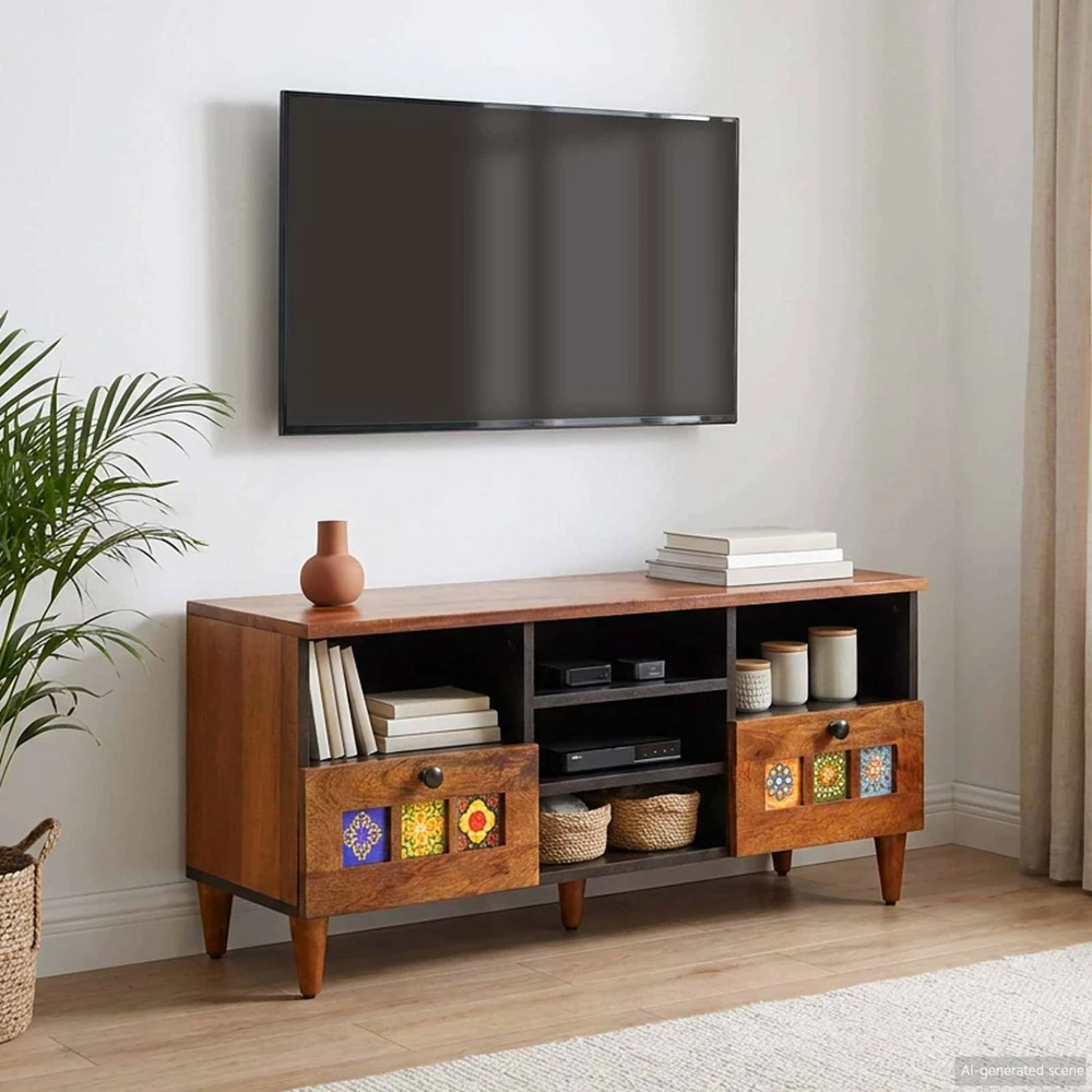 Televizoriaus spintelė graikinis riešutmedis 100 x 33 x 46 cm