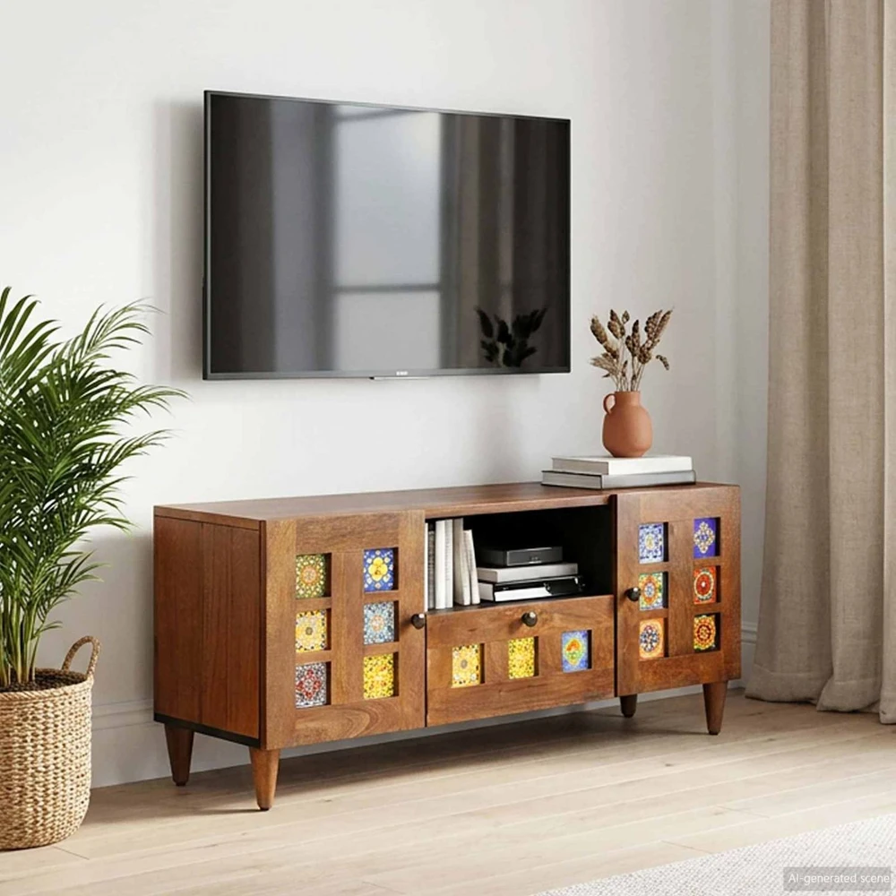 Televizoriaus spintelė graikinis riešutmedis 105 x 33 x 46 cm