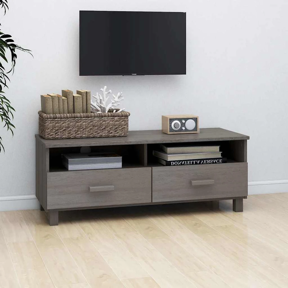 TV staliukas Televizoriaus spintelė HAMAR, pilka, 106x40x40cm, pušis