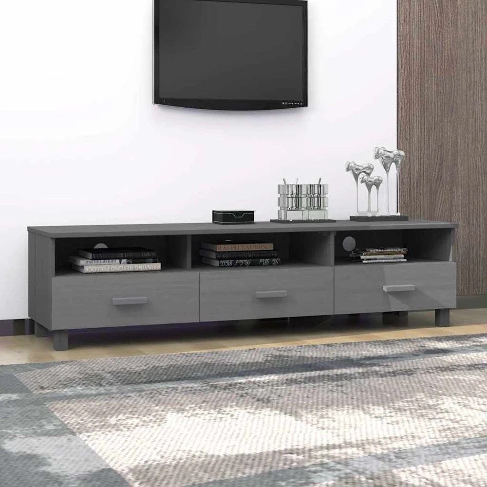 TV staliukas Televizoriaus spintelė HAMAR, tamsiai pilka, 158x40x40cm, pušis