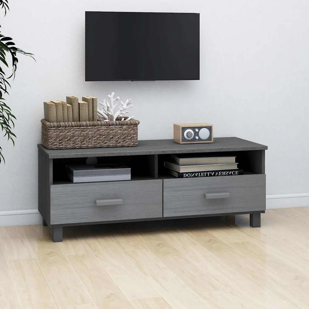 TV staliukas Televizoriaus spintelė HAMAR, tamsiai pilka, 106x40x40cm, pušis