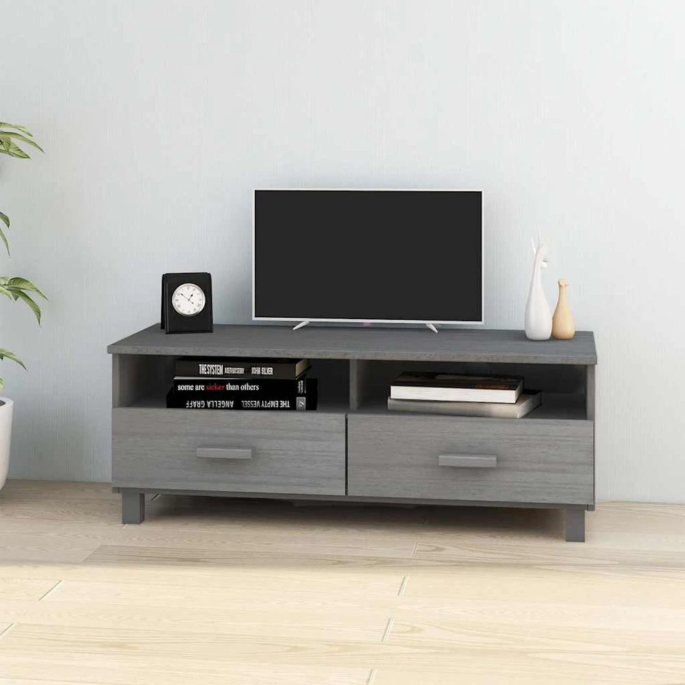 TV staliukas Televizoriaus spintelė HAMAR, tamsiai pilka, 106x40x40cm, pušis