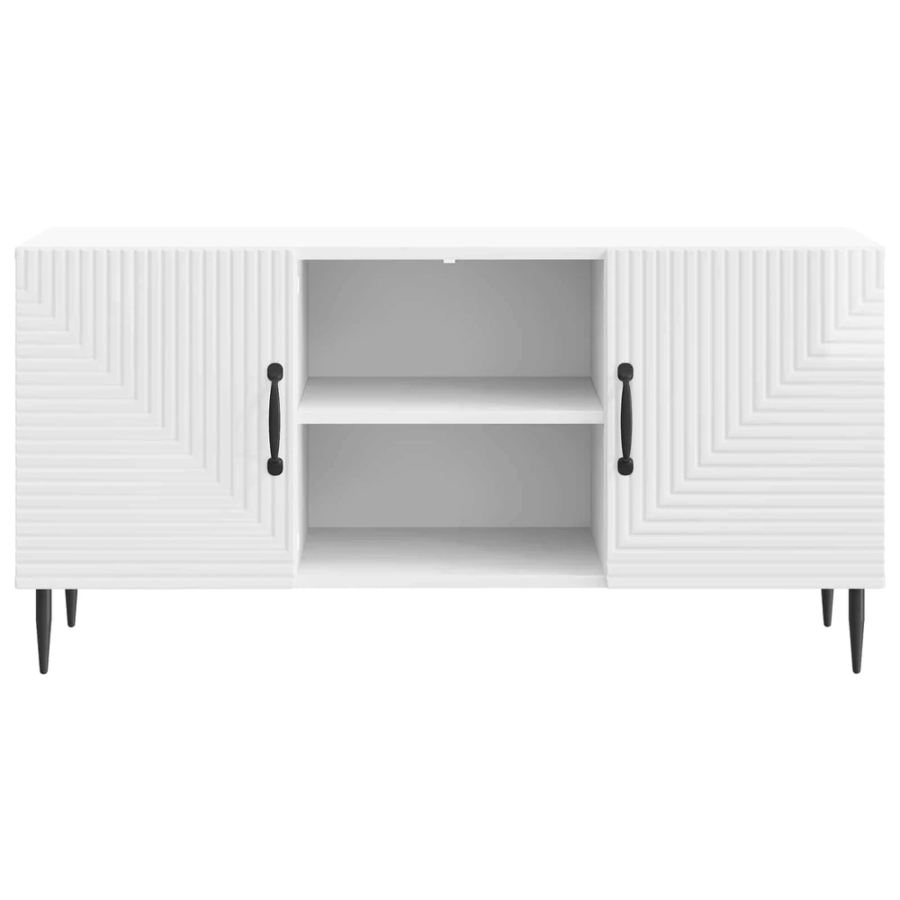 TV staliukas Televizoriaus spintelė Itin blizgi balta 102 x 34,5 x 50 cm