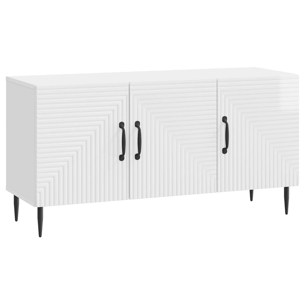 TV staliukas Televizoriaus spintelė Itin blizgi balta 99 x 34,5 x 50 cm
