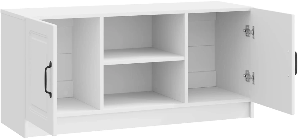 TV staliukas Televizoriaus spintelė Itin blizgi balta 102 x 34,5 x 47 cm