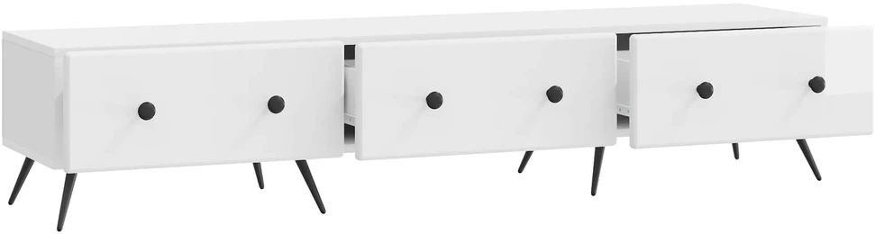 TV staliukas Televizoriaus spintelė Itin blizgi balta 147 x 34,5 x 30 cm