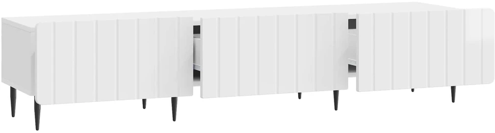TV staliukas Televizoriaus spintelė Itin blizgi balta 147 x 34,5 x 32 cm