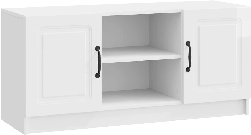 TV staliukas Televizoriaus spintelė Itin blizgi balta 102 x 34,5 x 47 cm