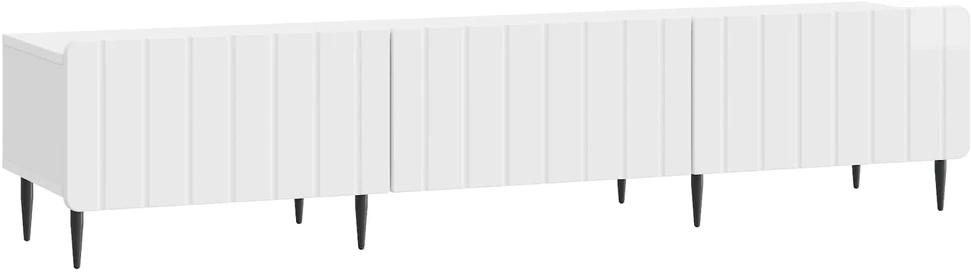 TV staliukas Televizoriaus spintelė Itin blizgi balta 147 x 34,5 x 32 cm