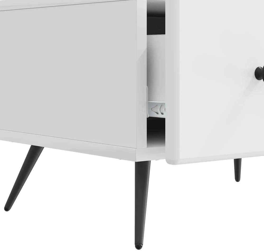 TV staliukas Televizoriaus spintelė Itin blizgi balta 147 x 34,5 x 30 cm