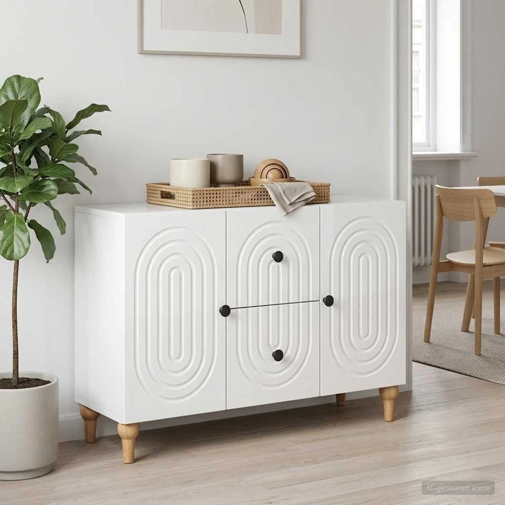 Televizoriaus spintelė Itin blizgi balta 89 x 34,5 x 60 cm