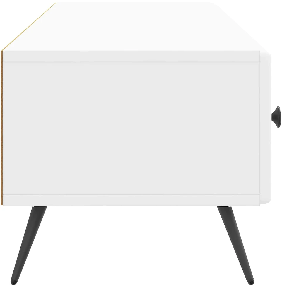 TV staliukas Televizoriaus spintelė Itin blizgi balta 147 x 34,5 x 30 cm