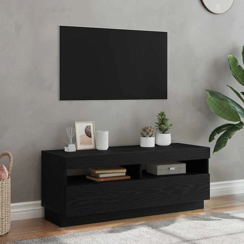 TV staliukas Televizoriaus spintelė 100 x 35 x 40 cm Juodas ąžuolas