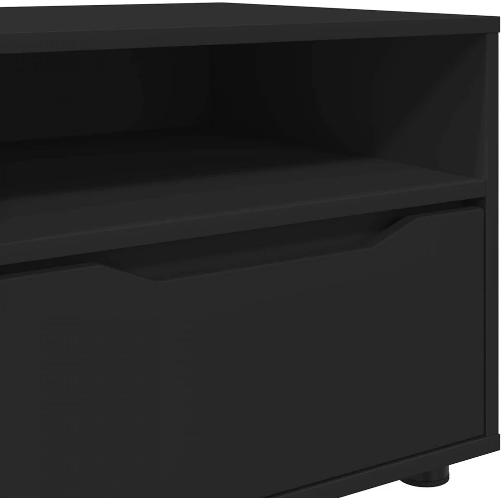 TV staliukas Televizoriaus spintelė 100 x 48 x 43 cm Juoda Apdirbta mediena