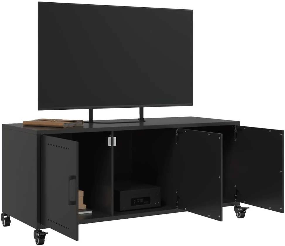 TV staliukas Televizoriaus spintelė, juoda, 100,5x39x43,5cm, plienas