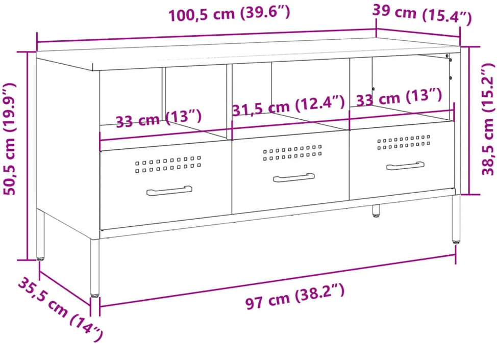 TV staliukas Televizoriaus spintelė, juoda, 100,5x39x50,5cm, plienas
