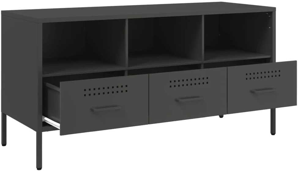 TV staliukas Televizoriaus spintelė, juoda, 100,5x39x50,5cm, plienas