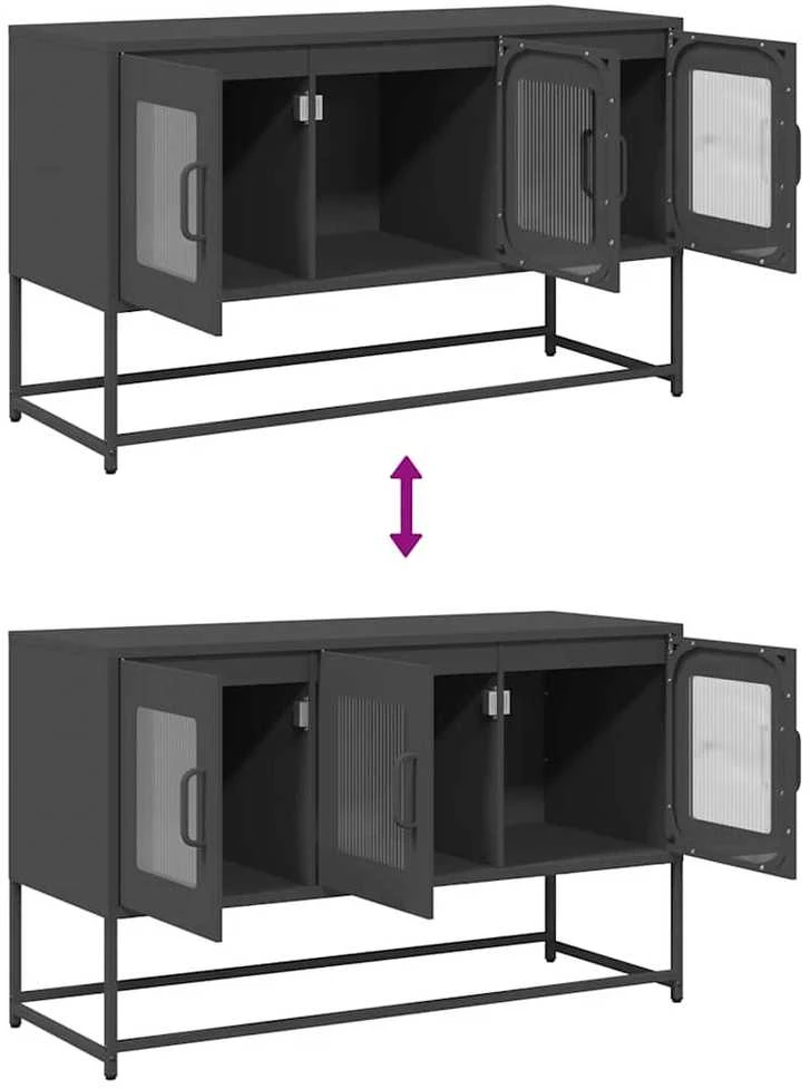 TV staliukas Televizoriaus spintelė, juoda, 100,5x39x60,5 cm, plienas