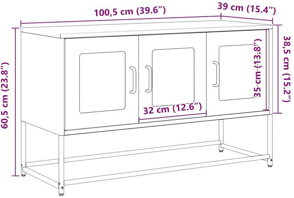 TV staliukas Televizoriaus spintelė, juoda, 100,5x39x60,5 cm, plienas