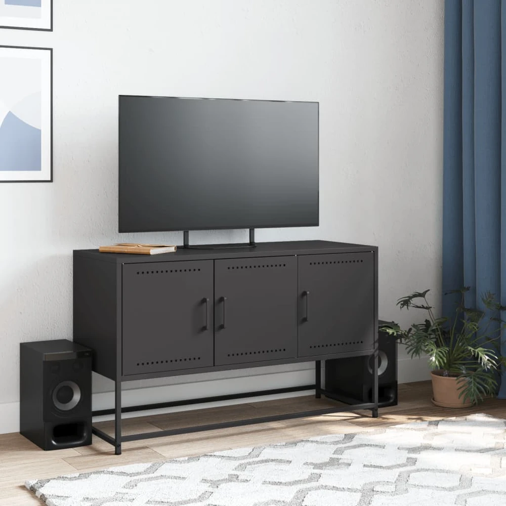 TV staliukas Televizoriaus spintelė, juoda, 100,5x39x60,5cm, plienas