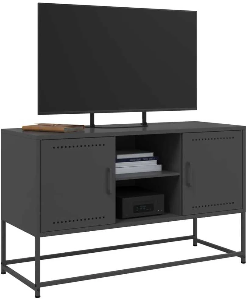 TV staliukas Televizoriaus spintelė, juoda, 100,5x39x60,5cm, plienas
