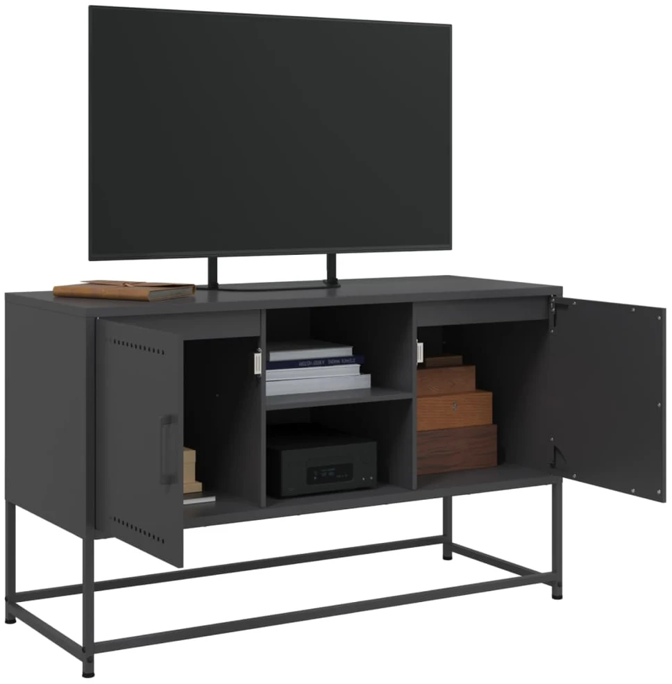 TV staliukas Televizoriaus spintelė, juoda, 100,5x39x60,5cm, plienas