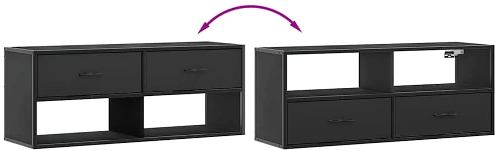 TV staliukas Televizoriaus spintelė, juoda, 100x31x39,5cm, mediena/metalas