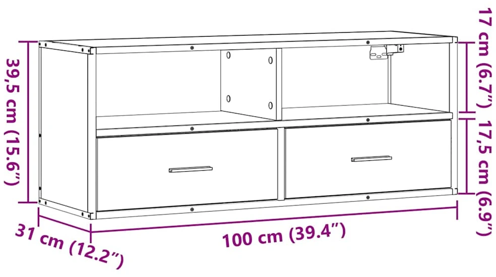 TV staliukas Televizoriaus spintelė, juoda, 100x31x39,5cm, mediena/metalas
