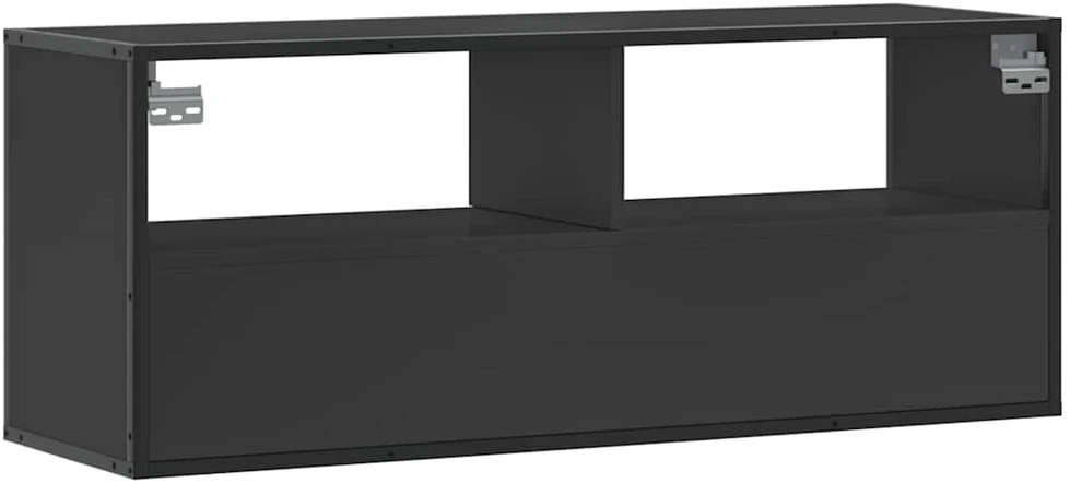 TV staliukas Televizoriaus spintelė, juoda, 100x31x39,5cm, mediena/metalas