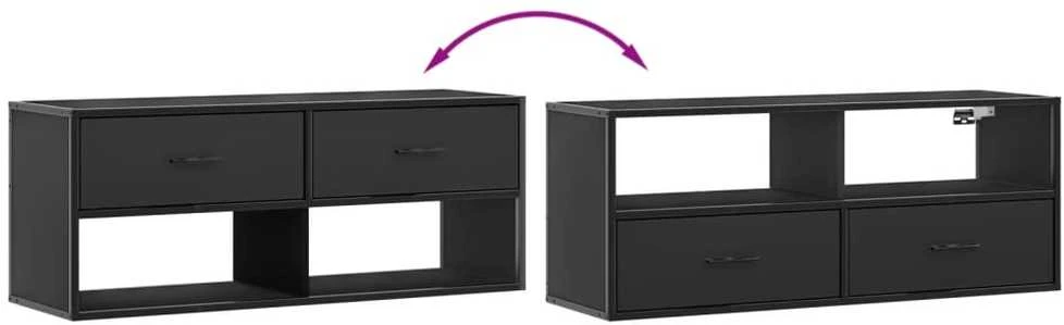TV staliukas Televizoriaus spintelė, juoda, 100x31x39,5cm, mediena/metalas