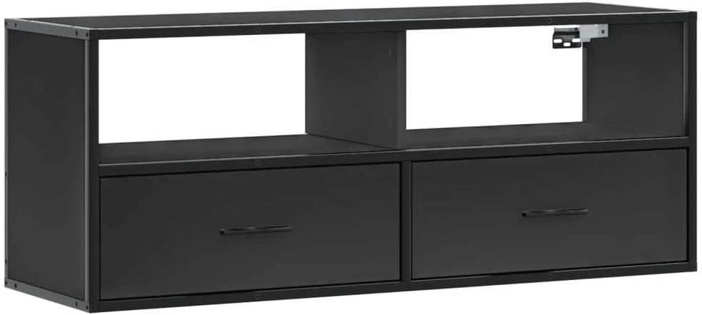 TV staliukas Televizoriaus spintelė, juoda, 100x31x39,5cm, mediena/metalas