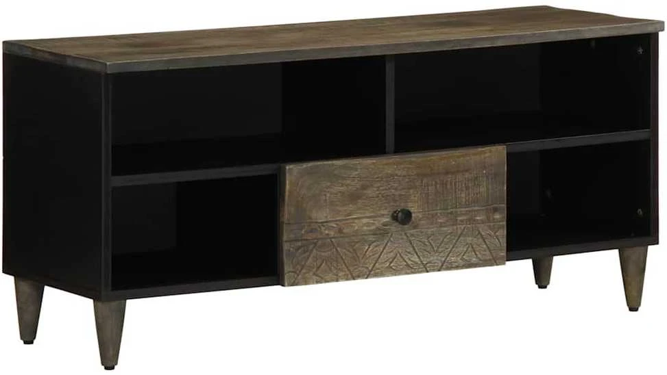 TV staliukas Televizoriaus spintelė, juoda, 100x33x46cm, mango masyvas