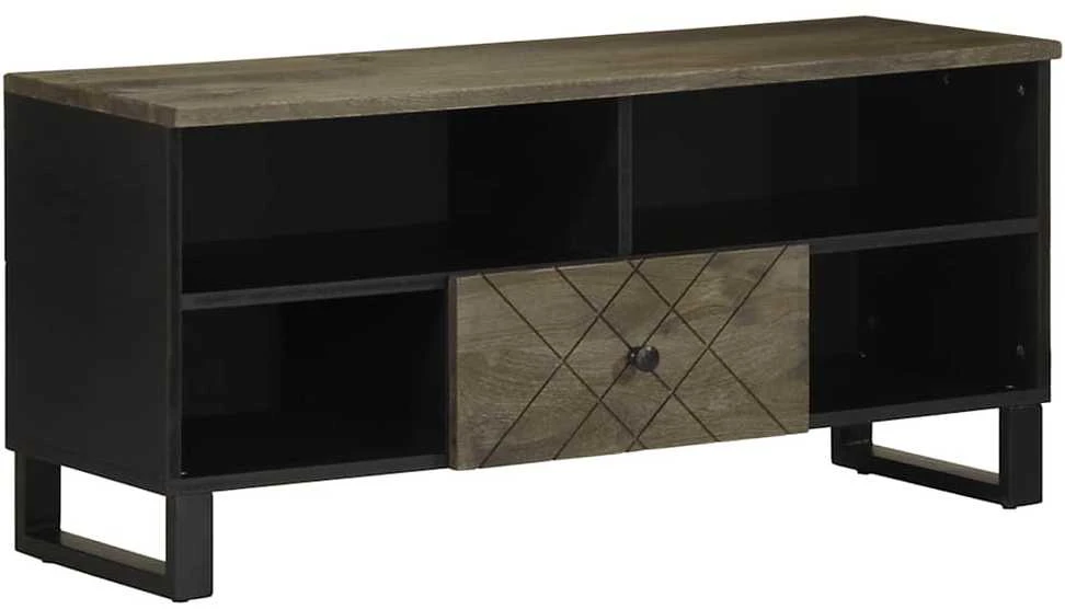 Televizoriaus spintelė, juoda, 100x33x46cm, mango masyvas