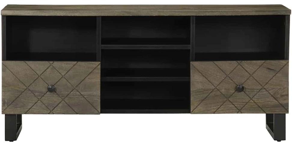 Televizoriaus spintelė, juoda, 100x33x46cm, mango masyvas