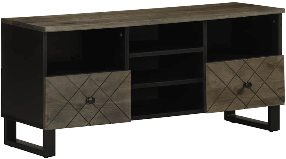 Televizoriaus spintelė, juoda, 100x33x46cm, mango masyvas