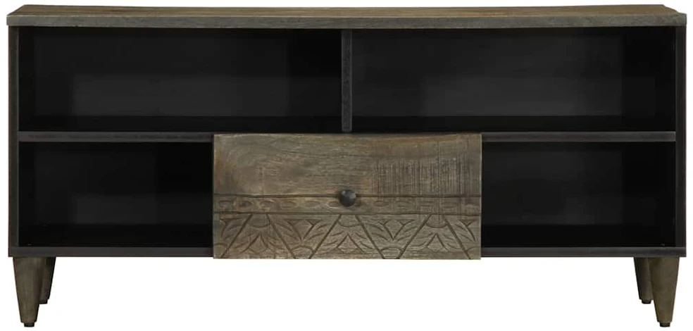 TV staliukas Televizoriaus spintelė, juoda, 100x33x46cm, mango masyvas