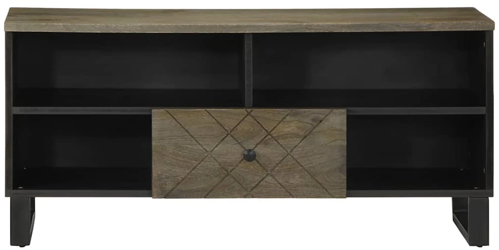 Televizoriaus spintelė, juoda, 100x33x46cm, mango masyvas