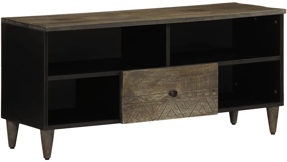 TV staliukas Televizoriaus spintelė, juoda, 100x33x46cm, mango masyvas