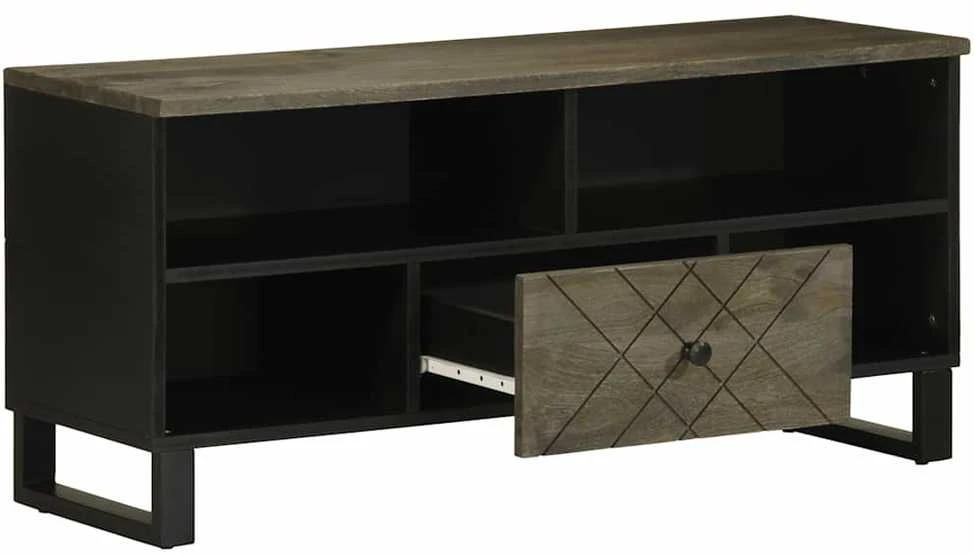 Televizoriaus spintelė, juoda, 100x33x46cm, mango masyvas