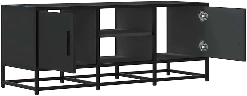 TV staliukas Televizoriaus spintelė, juoda, 100x35x41cm, mediena ir metalas