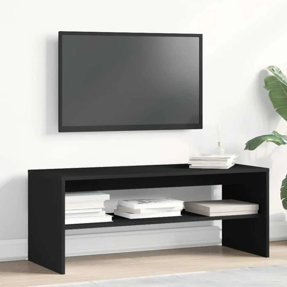 TV staliukas Televizoriaus spintelė, juoda, 100x40x40cm, med. drož. plok.