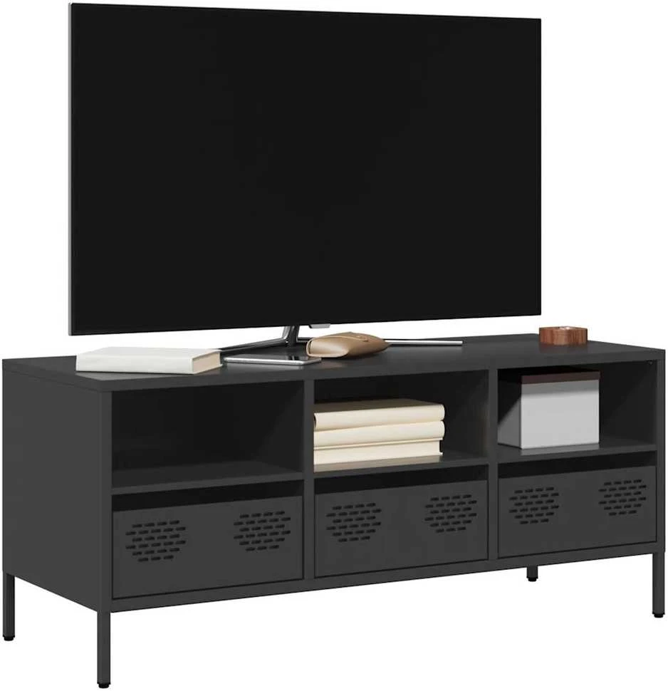 TV staliukas Televizoriaus spintelė, juoda, 101,5x39x43,5cm, plienas