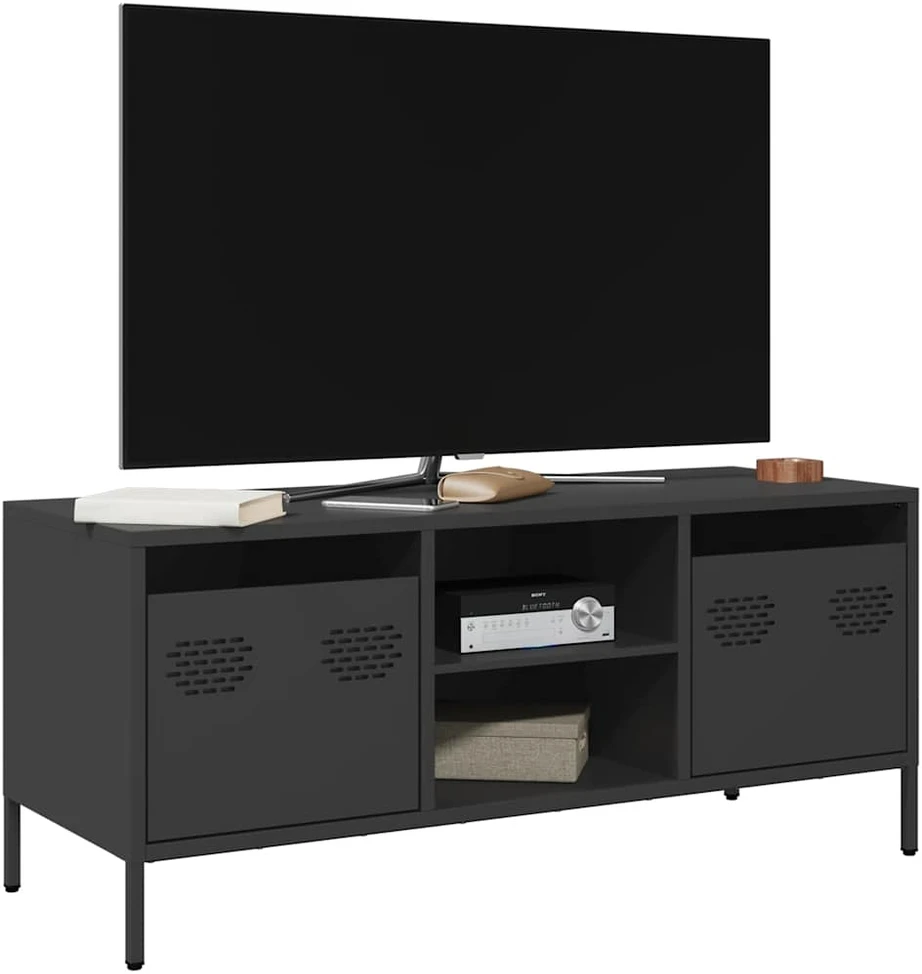 TV staliukas Televizoriaus spintelė, juoda, 101,5x39x43,5cm, plienas