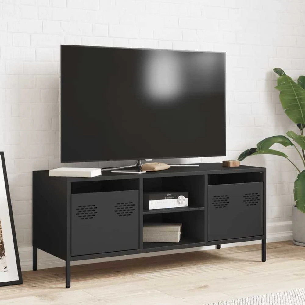 TV staliukas Televizoriaus spintelė, juoda, 101,5x39x43,5cm, plienas