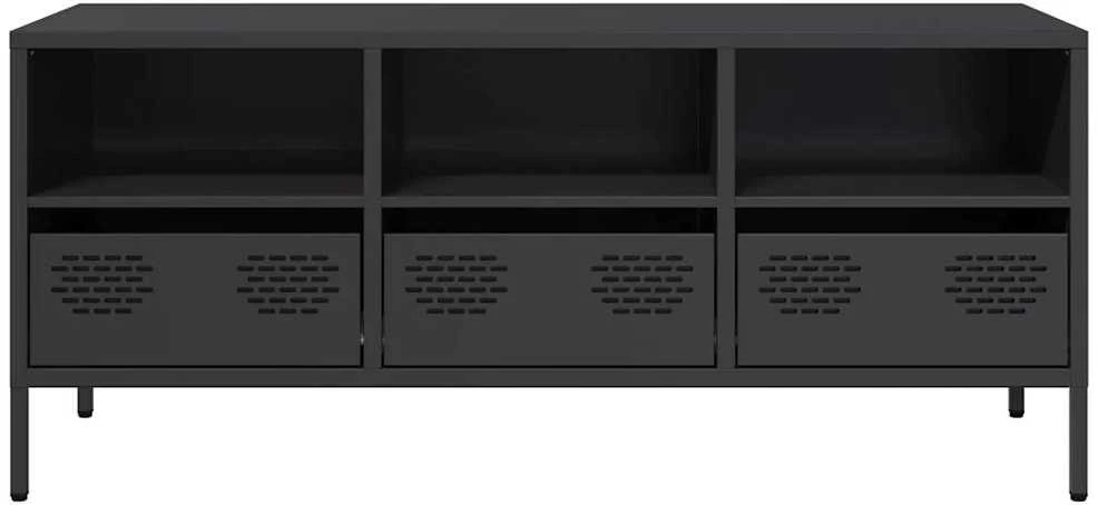 TV staliukas Televizoriaus spintelė, juoda, 101,5x39x43,5cm, plienas