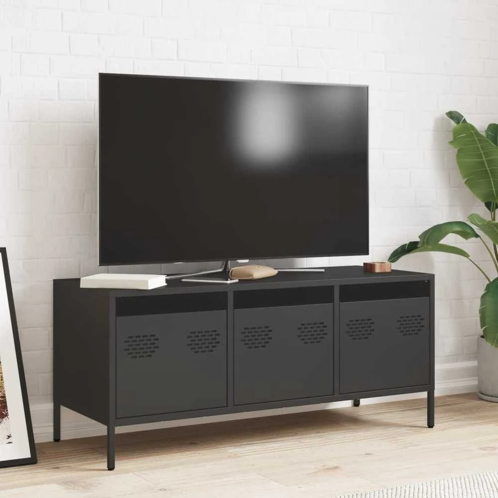 TV staliukas Televizoriaus spintelė, juoda, 101,5x39x43,5cm, plienas