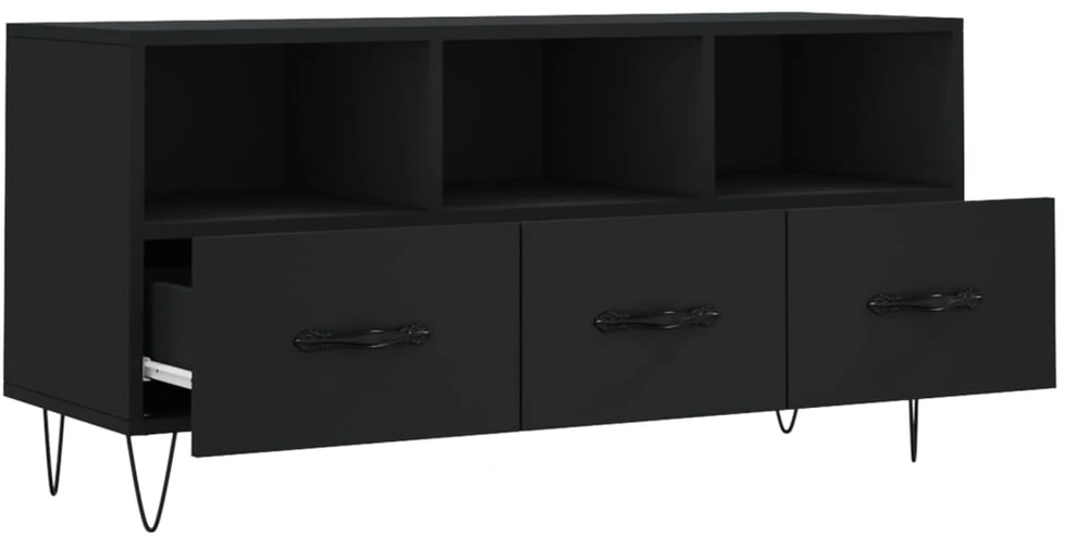 TV staliukas Televizoriaus spintelė, juoda, 102x36x50cm, apdirbta mediena