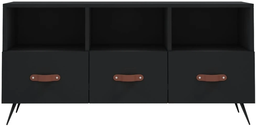 TV staliukas Televizoriaus spintelė, juoda, 102x36x50cm, apdirbta mediena