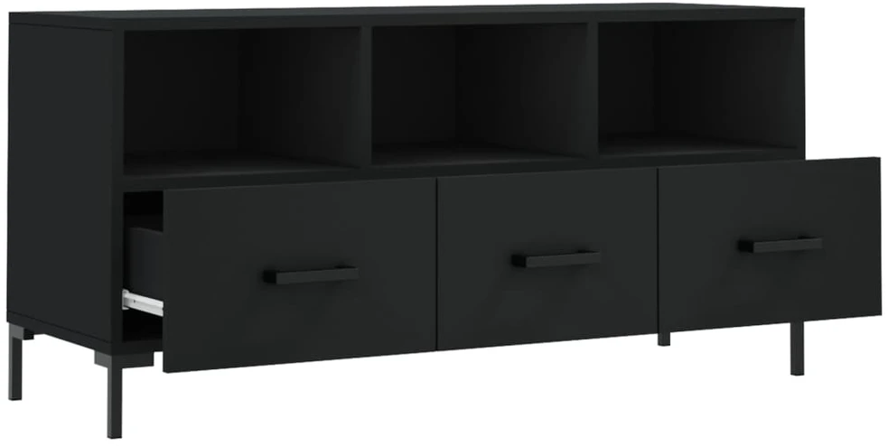 TV staliukas Televizoriaus spintelė, juoda, 102x36x50cm, apdirbta mediena