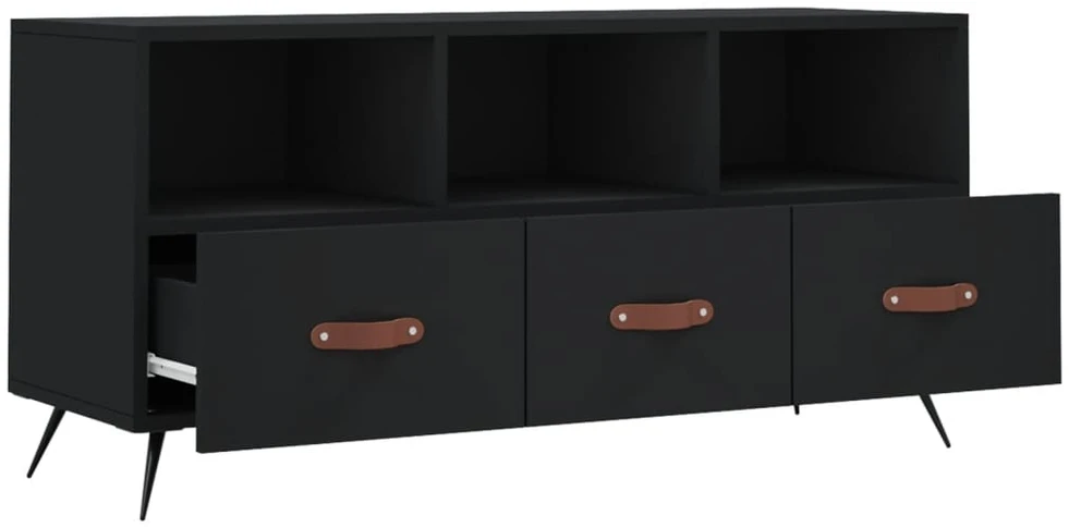 TV staliukas Televizoriaus spintelė, juoda, 102x36x50cm, apdirbta mediena